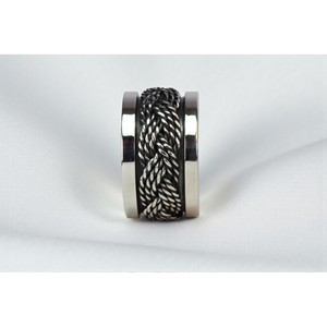 Vintage Classic 925 Sterling Silver Rhodium Plated Braided Gemstone Rings Handmade Engagement Woven Band Jewelry for Men Women - Product Image 4