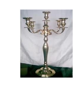 Candélabre en métal argenté à 5 bras fait à la main bonne vente forme personnalisée maison événement mariage fête bougeoir centres de table - Product Image 1