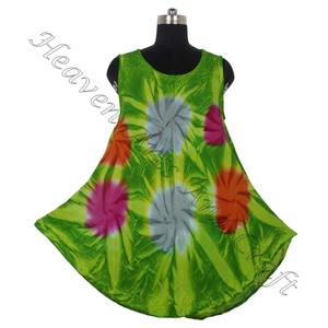 Vente chaude Tie Dye Style bohème femmes élégantes vêtements d'été maillots de bain grande taille femmes col rond sans manches Maxi robe femmes - Product Image 5