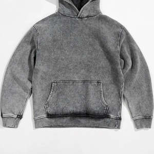 Contrast Stitch Acid Wash Men Hoodies With Unique <b>Detailing</b> And Rugged Vintage Look For men's hoodies - Product Image 6