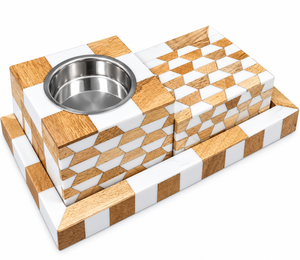 Ensemble brûleur d'encens en bois fait main avec pot en acrylique, support aromatique en bambou, utilisation toute saison, décoration maison Ramadan Aïd, parfum d'ambiance - Product Image 1