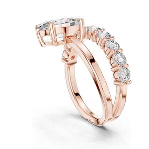 Bague en diamant de laboratoire ovale 0,99 CT pour femmes, clarté VVS-VS EF, or 18 carats, 14 carats, 10 carats et argent 925, or rose, or jaune, or blanc - Product Image 5