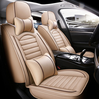 Fundas de Asiento de Coche de Lujo Personalizadas Xiangta, Juego Completo de 13 Piezas, Universales, Impermeables, de Cuero PU Rojo, para Coches Honda y Ford