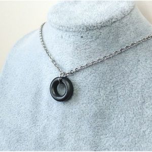 Wholesale Sweater Chain Titanium Metal Fashion Male Personalized Simple Hip Hop Couple Three Ring Pendant Necklace - Product Image 3
