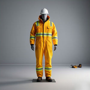 Vente en gros OEM Combinaison réfléchissante de sécurité routière haute visibilité personnalisée Vêtements de travail de construction Vêtements Frc Combinaison ignifuge - Product Image 4