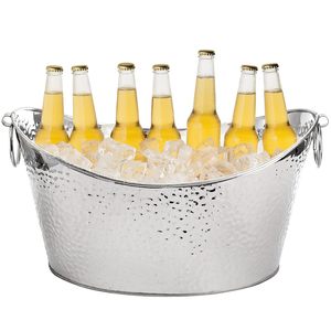 Seau à glace à Champagne cher refroidisseur de vin ovale en acier inoxydable avec barre de poignée et refroidisseur de bière de fête de mariage de vin - Product Image 3