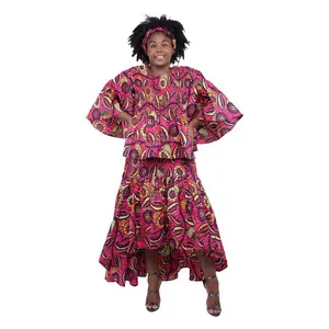 المدخن أعلى و أعلى أدنى تنورة مجموعة المرأة الأفريقية اللباس الأفريقي تنورة مطبوعة أعلى مجموعة Dashiki اللباس