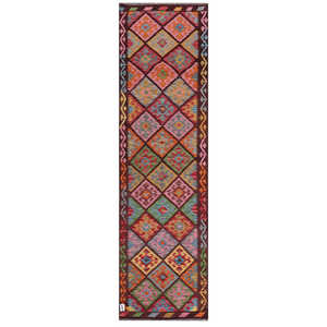 Tapis de couloir Maimana Afghanistan Kilim 297 x 85 cm - Product Image 1