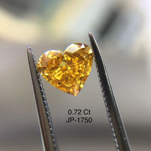 Diamant en vrac Vs2 Clarté fantaisie Orangy profond jaune 0.72 carats brillant taille coeur fantaisie diamants en vrac pour l'utilisation de la fabrication de bijoux - Product Image 1