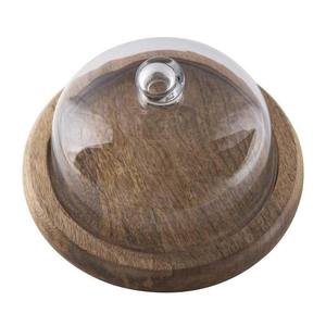 Natural Wood & <b>Glass</b> Cake Stand with <b>Dome</b> Cover Non-Stick Handmade Dessert Serving Tray for Pastry <b>Display</b>-Best Wholesale Price - Product Image 4