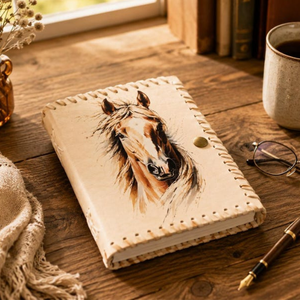 Journal en cuir personnalisé, carnet fait main sur mesure, illustration de cheval imprimée UV, agenda en cuir, cadeau pour lui et pour elle - Product Image 6