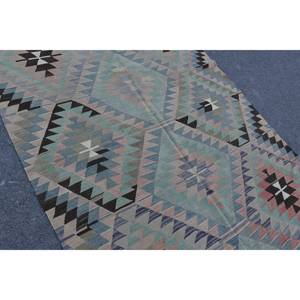 Alfombra turca Kilim azul negro de área grande 5,2X9,6 pies tejido plano sala de estar alfombra patrón de rayas para pasillo modelo alfombra de habitación - Product Image 5