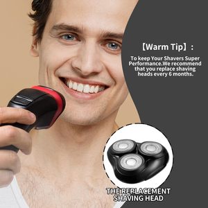 1 Paquete de Cabezales de Repuesto para Afeitadora Rotativa de Triple Cuchilla, Compatible con Mini Afeitadoras Eléctricas Negras para Afeitado Facial y Uso en Autocaravanas - Product Image 2