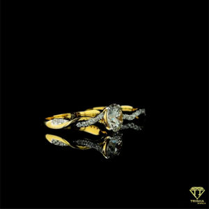 Hermoso juego de anillos de diamantes redondos 1,5 con moissanita brillante para compromiso, boda y Aniversario - Product Image 4