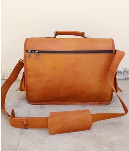 Maletín para portátil de viaje de fin de semana de cuero genuino grande Unisex moda Vintage personalizado - Product Image 3