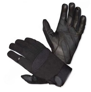 Guantes tácticos de cuero de supervivencia al aire libre negros con guantes de manejo protectores de goma - Product Image 2