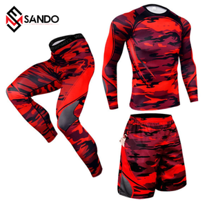 ชุดเสื้อกางเกงและกางเกงรัดรูปแขนยาวสำหรับผู้ชายชุดผ้าโพลีเอสเตอร์แบบเรียบพิมพ์ซับลิเมชันงานตามสั่ง - Product Image 3