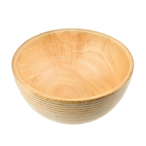 Bol de service décoratif en bois artisanal artistique avec un design sculpté et peint à la lumière foncée - Product Image 2