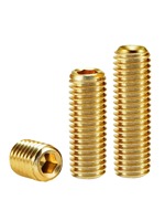 Vis sans tête à six pans creux en laiton DIN 913, vis de réglage à pointe conique, vis de fixation filetée fendue en laiton pour machine