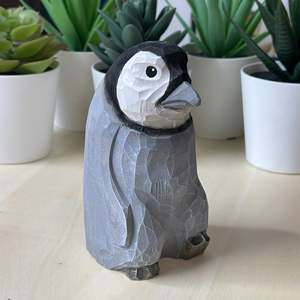 Statua di Pinguino in Legno Intagliato a Mano YEEYAYA, Grande Orso, Decorazione per la Casa, Statuetta Natalizia, Prodotto all'Ingrosso - Product Image 2