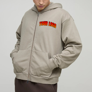 OEM hiver lourd français éponge fermeture éclair sweats à capuche personnalisé surdimensionné coton polaire fermeture éclair imprimé sweat à capuche pour hommes couleurs personnalisées - Product Image 1