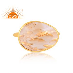 Anillo apilable de piedras preciosas de citrino Natural chapado en oro de 18 quilates de plata de ley superventas, joyería fina Demi para mujer, regalo para ella - Product Image 3