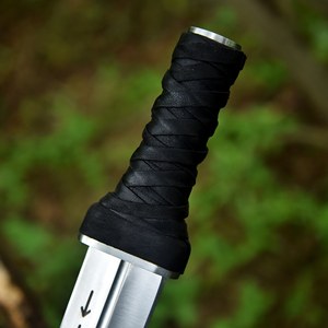 Couteaux de chasse et de camping multifonctionnels faits à la main Viking Art FH-117 OEM, lame droite en acier inoxydable, manche en corne noire - Product Image 2
