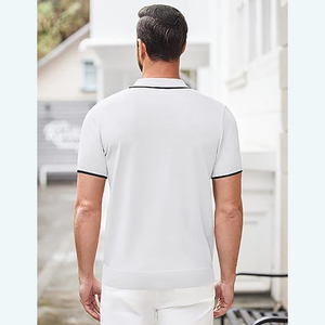 Polo de alta calidad para hombre, camiseta ajustada frontal con cremallera 1/4, ropa deportiva de Golf, Polo de Golf, camisa de tela de algodón 100%, diseño personalizado - Product Image 3