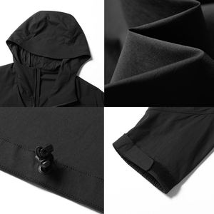 Veste à capuche pour homme en tissu imperméable et coupe-vent avec poches zippées et poignets ajustables pour un usage décontracté en hiver - Product Image 4