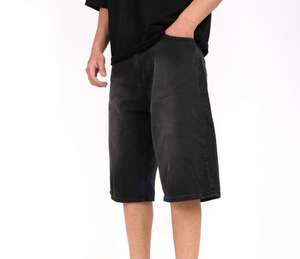 High Street Customized Size Men's Shorts <b>Elastic</b> <b>Waist</b> Breathable Eco-Friendly Mid <b>Waist</b> Knitted Weaving Hot Shorts <b>Jeans</b> Shorts - Product Image 5