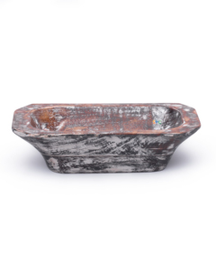 Bol à pâte en bois, brun antique, vintage, bol à fruits fait à la main, bol à fruits en bois et bol de service pour aliments - Product Image 2