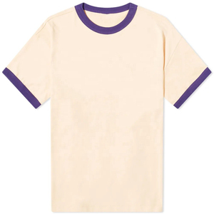 Camisetas de anillo para hombre de peso pesado de 280gsm de alta calidad, ropa de calle de algodón 100%, logotipo personalizado en blanco, camiseta con timbre de Golf, patrón sólido - Product Image 4