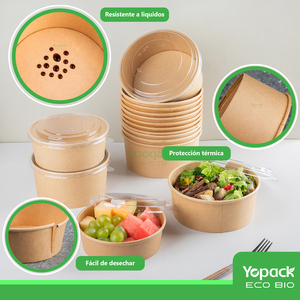 Paquete de 300 Unidades de Ensaladera calibro compostabile 150 1000 ml Resistente y Practica invios desde Mexico - Product Image 4