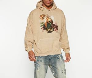 Sudaderas con capucha transpirables de algodón orgánico 100% para hombre, ropa de calle de mezcla de algodón básico, sudaderas con capucha de diseño personalizado de Color sólido para adultos - Product Image 5