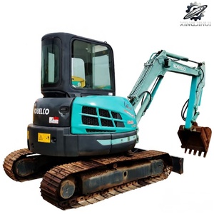 Excavadora Usada Kobelco SK55 de 5.5 Toneladas con Cucharón de 0.28m³, Marca Japonesa Original, Excavadora Pequeña de Construcción sobre Orugas, Bajo Número de Horas, Certificación CE - Product Image 1