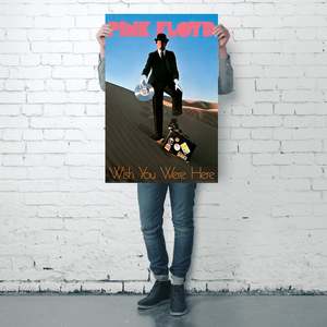 Póster de Pink Floyd 'Wish You Were Here' con Diseño Moderno, Marco Negro y Material de Papel para Uso en Pared - Product Image 4