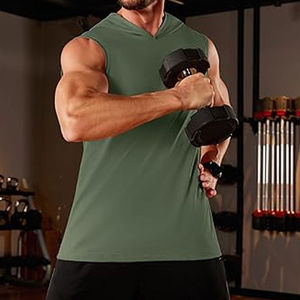 เสื้อฮู้ดแขนกุดผ้าฝ้ายสำหรับผู้ชายเสื้อออกกำลังกายเล่นกีฬาปรับแต่งได้ - Product Image 2