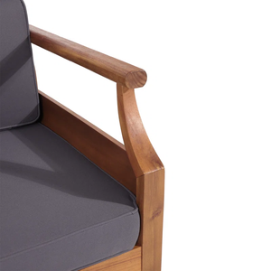 Fauteuil de jardin en teck massif Silvia avec coussin, finition naturelle - Product Image 5