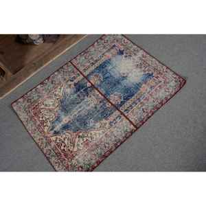 Alfombra Turca Vintage de 24x32 pies, Diseño Clásico Azul y Rojo, Ecológica, de Látex, Gran Área, Lana, Pasto Marino, Patchwork, Rectangular para Comedor - Product Image 5