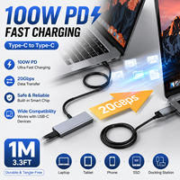 Cable USB Tipo-C de Alta Calidad, 100W PD, 1m, Niquelado, Multifuncional, Duradero, para Teléfono Móvil y Portátil, Carga Rápida y Sincronización de Datos