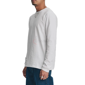 Chemises en coton épais personnalisées Street Style T-shirt à manches longues surdimensionné pour hommes - Product Image 4