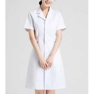 Blouse de laboratoire de base personnalisable pour femmes, longueur régulière, manches courtes blanches pour les hôpitaux comme uniformes - Product Image 4