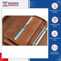 Porte-documents en cuir à 3 anneaux avec fermeture éclair, bloc-notes, protection RFID, taille personnalisable, couleur personnalisée, logo, haute qualité