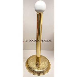 Diseño de patrón de tablero de ajedrez Base hecha de madera de alta calidad con toallero de papel de Metal resistente chapado en oro Suministros de baño - Product Image 6