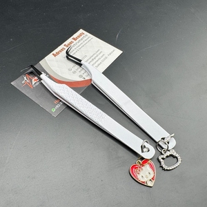 Pince à cils droite en acier inoxydable 90 incurvée pointue professionnelle avec breloque Kitty et breloque Kitty Logo personnalisé pour pince à épiler - Product Image 3