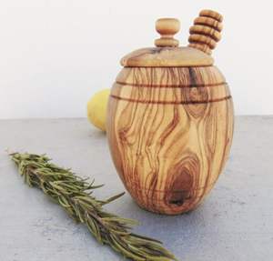 Contenedor de miel de madera hecho a mano Natural decorativo con tapa para cocina, hogar, Hotel, Resort, diseño personalizado, tamaño de la India - Product Image 4
