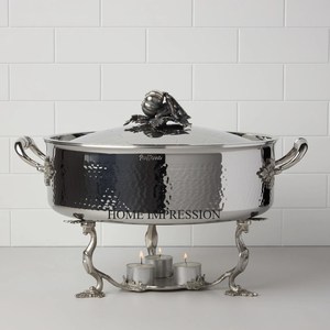 Casseroles Ruffoni modernes à succès, argentées, brillantes, texturées martelées, métal écologique, compatibles gaz et induction, avec couvercle - Product Image 4