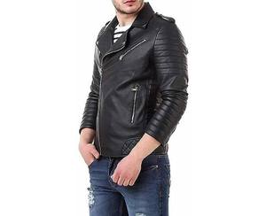 Venta al por mayor Hombres Chaquetas de cuero de moda Hombres Chaqueta de cuero genuino Nueva moda Chaqueta de cuero con cremallera - Product Image 5