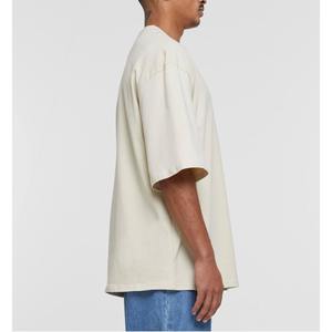 T-shirt pour homme en coton 100% italien, lourd, 260 g/m², surdimensionné, style hip-hop, décontracté, uni, col rond, technique de gonflage élevé, manches courtes personnalisées - Product Image 2