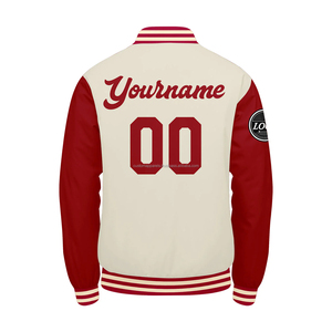 Custom Wool Varsity <b>Jacket</b> for <b>Men</b> with Embroidered Logo Stand Collar Windproof Winter Coat - Product Image 3